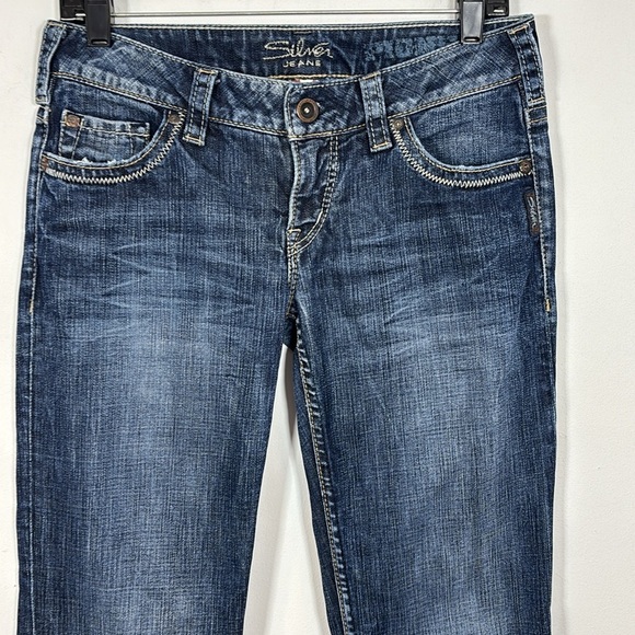 Silver Jeans Pioneer 28 Low Rise Denim Jean Bootcut Y2K Flap Pocket - Picture 1 of 9
